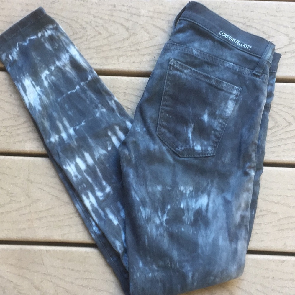 Current/Elliot Tie-Dye Blue Skinny Jeans